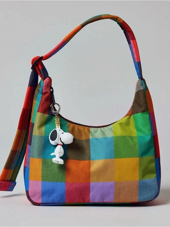 BAGGU Mini Nylon Shoulder Bag - Madras - Picture 5 of 8